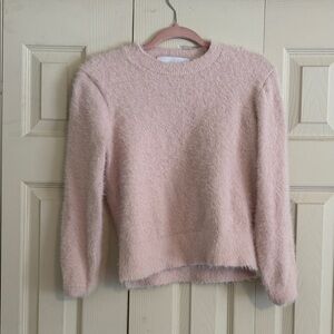 Calvin Klein Light Pink Fuzzy Crewneck Sweater